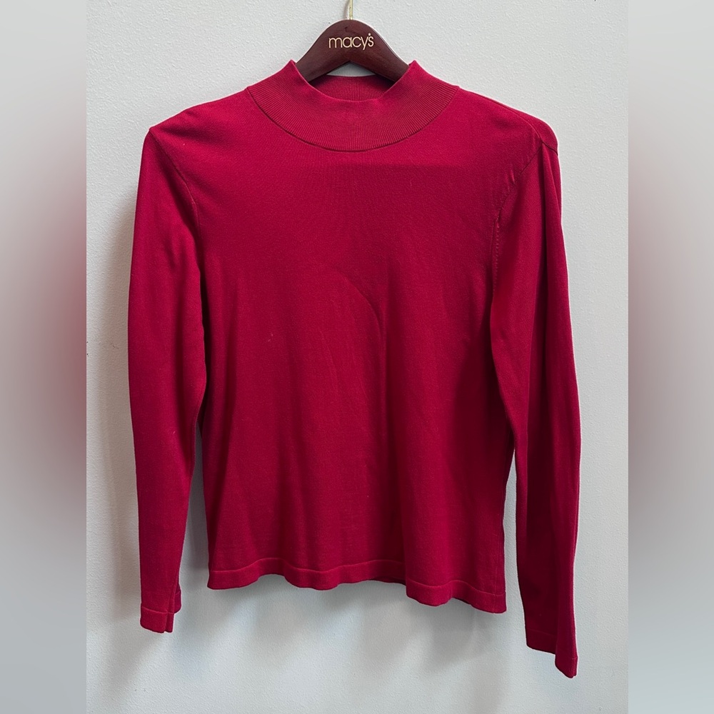 talbots red 100% Egyptian cotton knit sweater size L